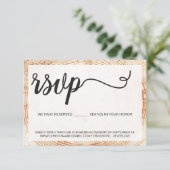 木のぬくもり感じる樹木リングのウェディング用席札予約しました 出欠カード (スタンド正面)