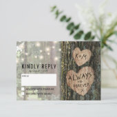 木のぬくもり ウェディングツリーの招待返信 | カントリー きらきらライト 出欠カード (スタンド正面)