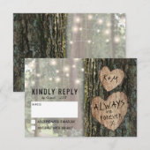 木のぬくもり ウェディングツリーの招待返信 | カントリー きらきらライト 出欠カード (正面/裏面)