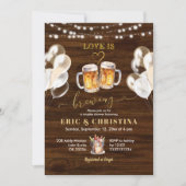 木のぬくもり ラブ イズ ブリューリング カップルシャワー 招待状 (正面)