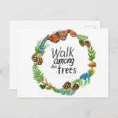 木のはがきに歩く ポストカード (正面/裏面)