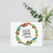 木のはがきに歩く ポストカード (スタンド正面)