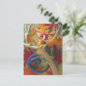 木のはがきに生き物 ポストカード (スタンド正面)