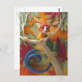 木のはがきに生き物 ポストカード (正面/裏面)