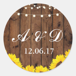 木のひまわり素朴ライトフラワーステッカーラベル ラウンドシール