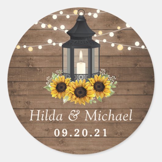 木のひま素朴フラワーランタンひも灯 ラウンドシール (正面)