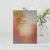 木のひもは素朴な秋の結婚式の詳細をつけます エンクロージャーカード (スタンド正面)