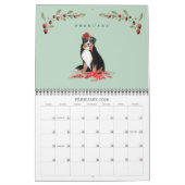 . .木のようにクリスマスのかわいい水の色のいけな犬たち カレンダー (2月 2026)