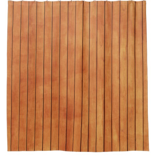 木のように見えるチークのシャワー・カーテン シャワーカーテン (正面)