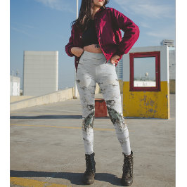 木のように見える樺の木ウッドレギンス レギンス