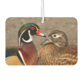 木のアヒルの間の美しい触れる瞬間 カーエアーフレッシュナー (正面)