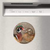 木のアヒルの間の美しい触れる瞬間 マグネット (インサイチュ (食洗機))