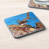 木のアヒル コースター (左側)