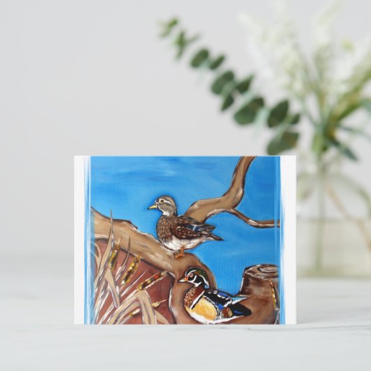 木のアヒル ポストカード (スタンド正面)