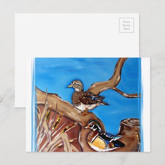 木のアヒル ポストカード (正面/裏面)