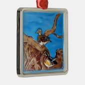 木のアヒル メタルオーナメント (右)