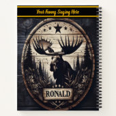 木のアート詳細と森のムース ノートブック (裏面)