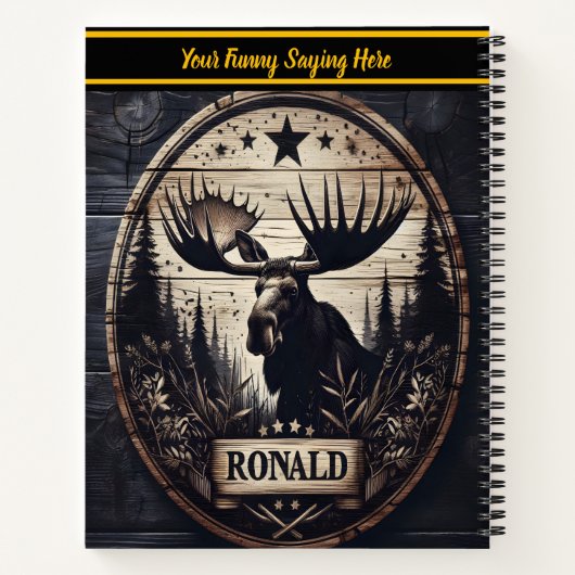 木のアート詳細と森のムース ノートブック (裏面)