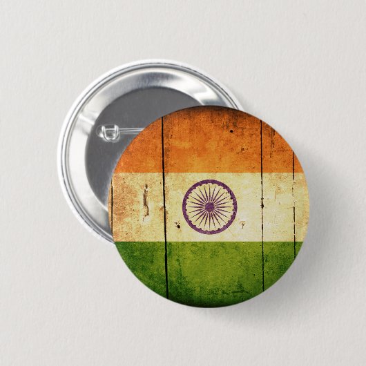木のインドの旗 缶バッジ (正面&裏面)