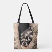 木のウサギ?木から顔を出すアライグマの赤ちゃん トートバッグ (裏面)