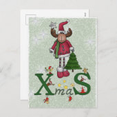 木のエルク シーズンポストカード (正面/裏面)