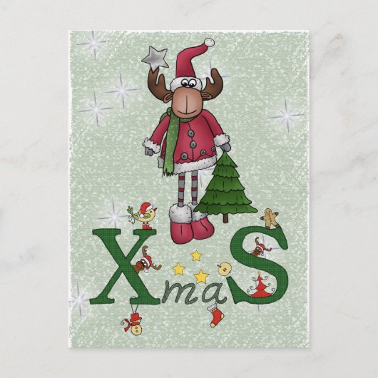 木のエルク シーズンポストカード (正面)