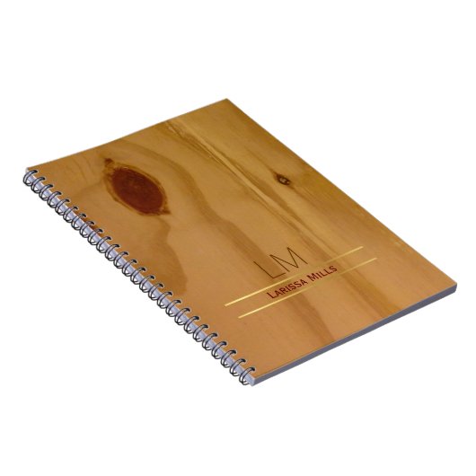木のエレガント質感、素朴さパーソナライズされたま ノートブック (右側)