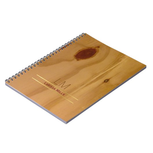 木のエレガント質感、素朴さパーソナライズされたま ノートブック (左側)