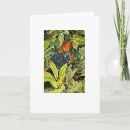 木のオレンジは高められた余分に乾燥した書きます カード (正面)