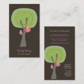 木のオンライン店ビジネスプロフィールカードのフクロウ 名刺 (正面/裏面)