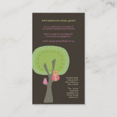 木のオンライン店ビジネスプロフィールカードのフクロウ 名刺 (裏面)