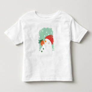 木のオーナメントをつるす雪だるま トドラーTシャツ