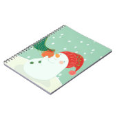 木のオーナメントをつるす雪だるま ノートブック (左側)