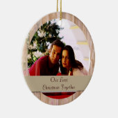 木のカスタマイズ可能な円形の写真のオーナメント セラミックオーナメント (右)