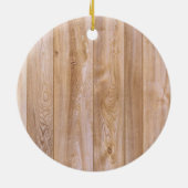 木のカスタマイズ可能な円形の写真のオーナメント セラミックオーナメント (裏面)