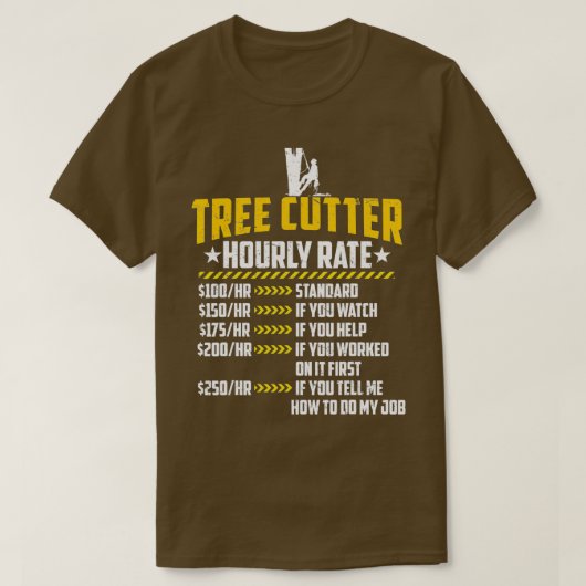 木のカッター時給ラブリュンバージャッキおもしろいング Tシャツ (デザイン正面)