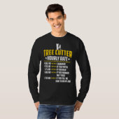 木のカッター時給ラブリュンバージャッキおもしろいング Tシャツ (正面フル)