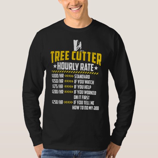 木のカッター時給ラブリュンバージャッキおもしろいング Tシャツ (正面)