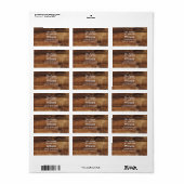 木のカップル素朴の写真の国の結婚式住所 ラベル (フルシート)