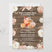 木のカボチャのスパイスと全ての素敵な赤ちゃんシャワー 招待状 (正面)