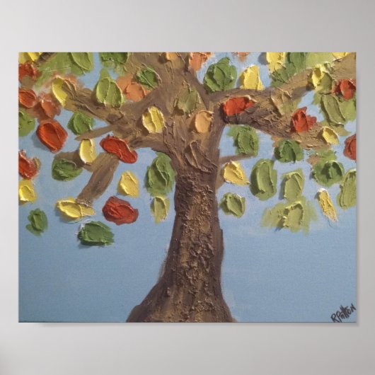 木のカラフルポスター ポスター (正面)