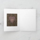 木のカードに刻まれた名前 – 茶色 ノートカード (内部)