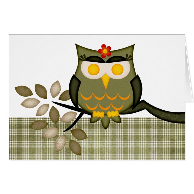 木のカードフクロウ (正面横)