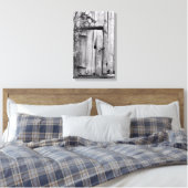 木のキャンバスプリント付きバーンドア キャンバスプリント (インサイチュ (寝室))