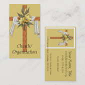 木のキリスト教の十字の名刺 名刺 (正面/裏面)