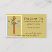 木のキリスト教の十字の名刺 名刺 (裏面)