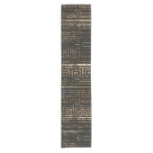 木のギリシャの雷文パターン-ギリシャ人の鍵のオーナメント ショートテーブルランナー (正面)