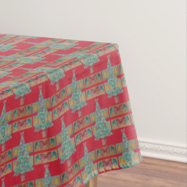 木のクリスマスに飾る鐘と赤い弓 テーブルクロス