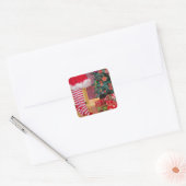 木のクリスマスを飾る スクエアシール (封筒)