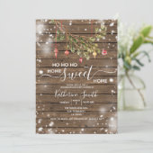 木のクリスマスオーナメント 新築祝いパーティー 招待状 (スタンド正面)